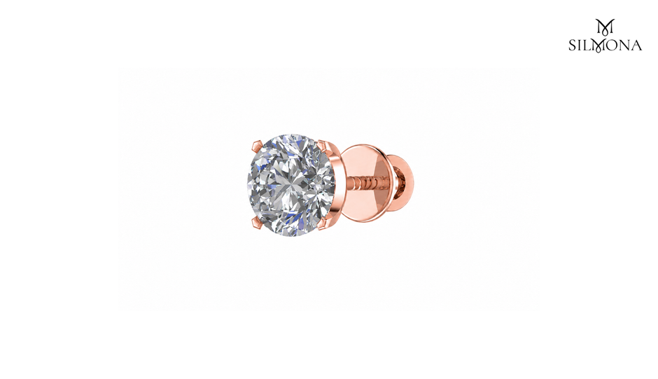 CLASSIC FOUR-PRONG ROUND DIAMOND STUD EARRING