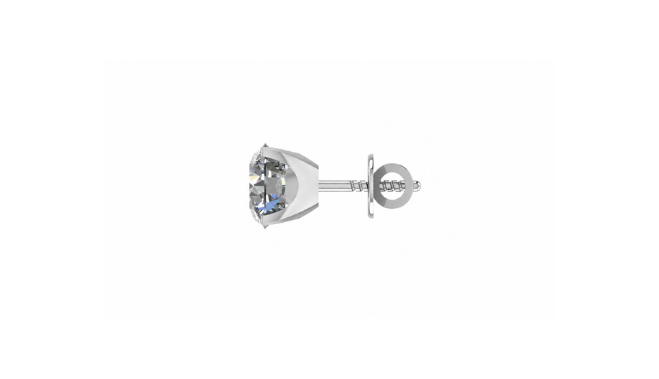 CLASSIC FOUR-PRONG ROUND DIAMOND STUD EARRING