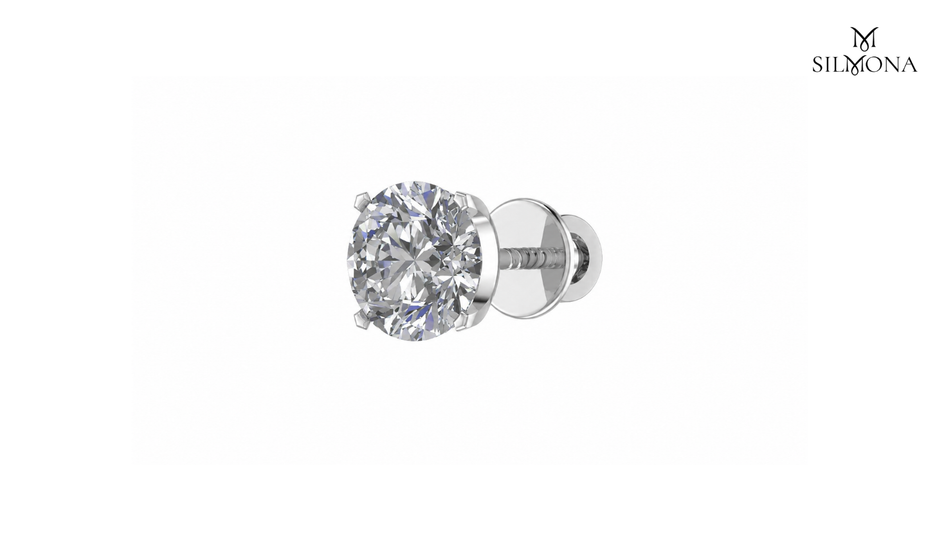 CLASSIC FOUR-PRONG ROUND DIAMOND STUD EARRING