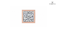 PRINCESS CUT BEZEL SET SOLITAIRE STUD EARRINGS