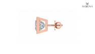 PRINCESS CUT BEZEL SET SOLITAIRE STUD EARRINGS