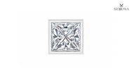 PRINCESS CUT BEZEL SET SOLITAIRE STUD EARRINGS