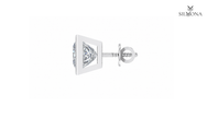 PRINCESS CUT BEZEL SET SOLITAIRE STUD EARRINGS