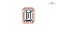 EMERALD CUT BEZEL SET SOLITAIRE STUD EARRINGS