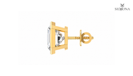 EMERALD CUT BEZEL SET SOLITAIRE STUD EARRINGS