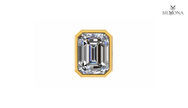 EMERALD CUT BEZEL SET SOLITAIRE STUD EARRINGS