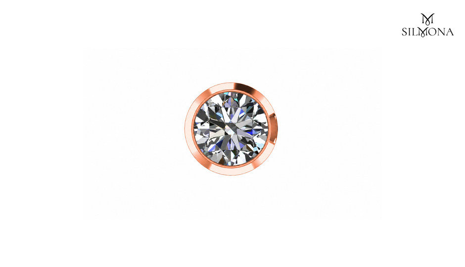 ROUND BRILLIANT BEZEL SET SOLITAIRE STUD EARRINGS