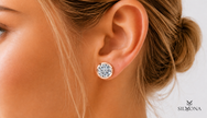 ROUND BRILLIANT BEZEL SET SOLITAIRE STUD EARRINGS