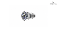 ROUND BRILLIANT BEZEL SET SOLITAIRE STUD EARRINGS