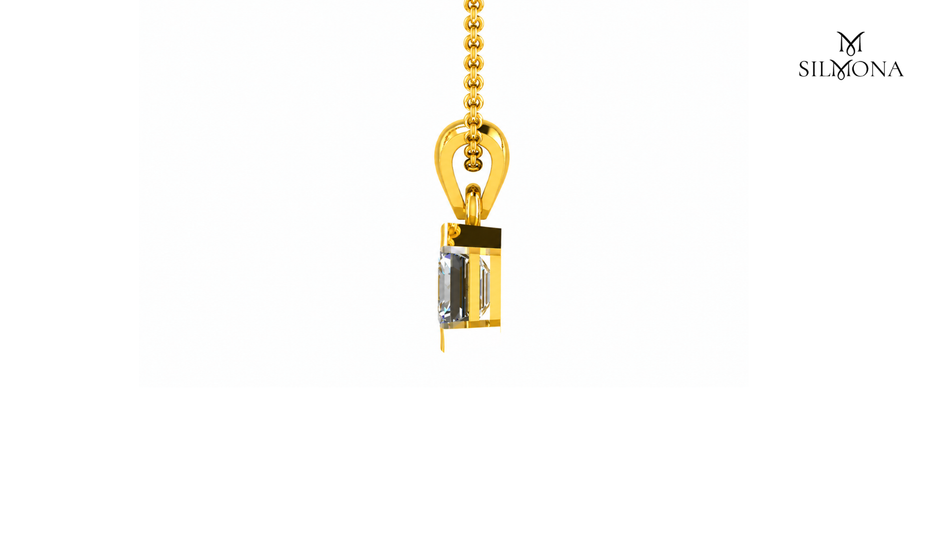 Art Deco Asscher Solitaire Pendant