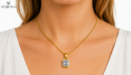 Art Deco Asscher Solitaire Pendant