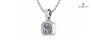 Bezel Asscher Solitaire Pendant Necklace
