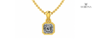 Bezel Asscher Solitaire Pendant Necklace