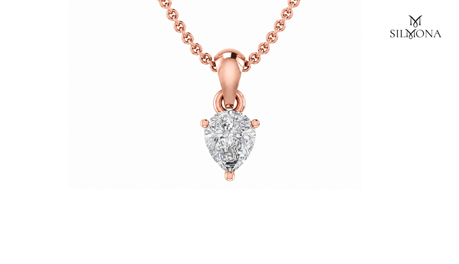 Elegant Pear Solitaire Pendant