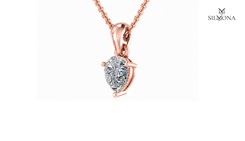 Elegant Pear Solitaire Pendant