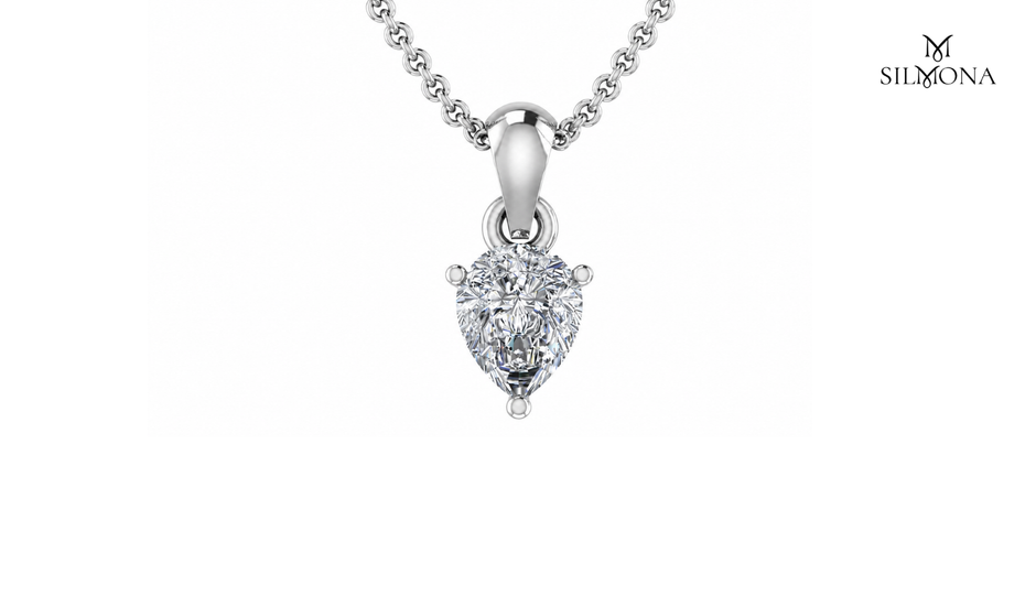 Elegant Pear Solitaire Pendant