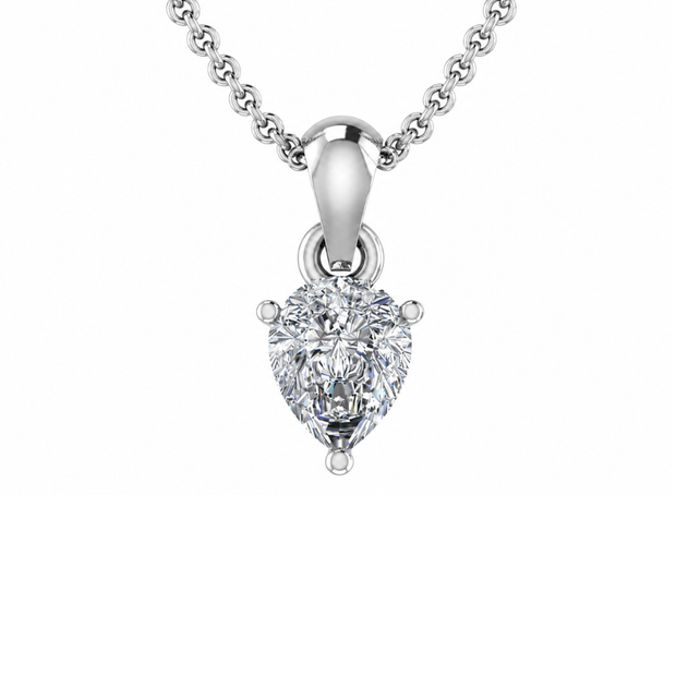 Elegant Pear Solitaire Pendant