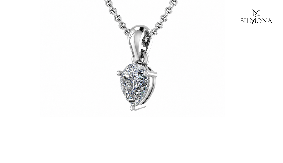 Elegant Pear Solitaire Pendant