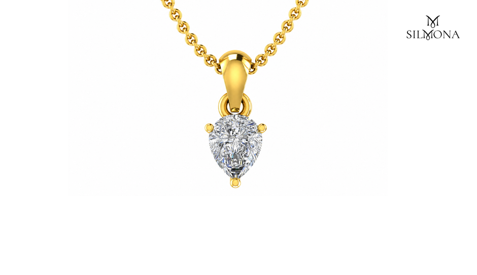Elegant Pear Solitaire Pendant