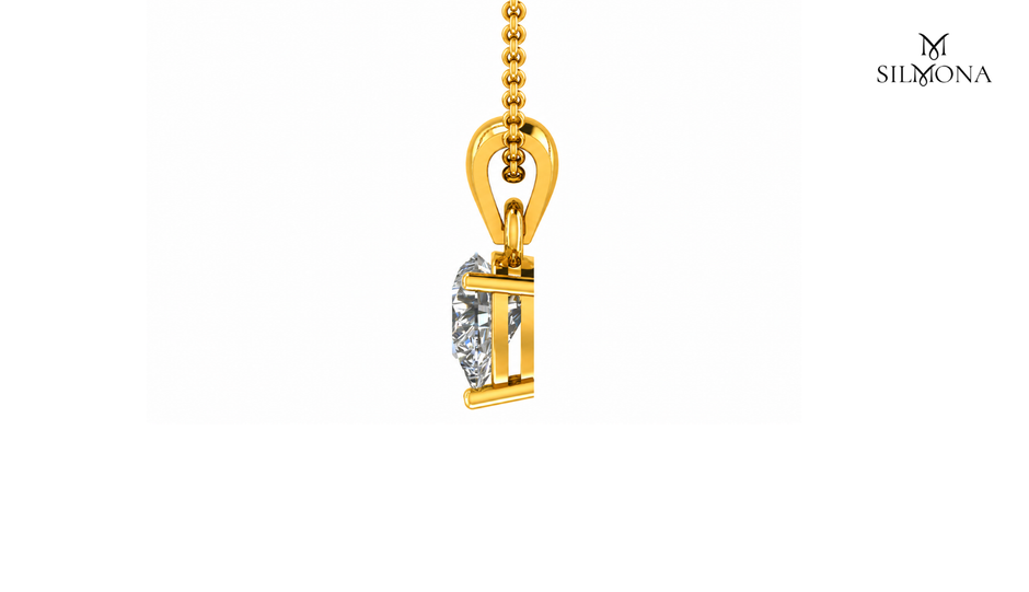 Elegant Pear Solitaire Pendant