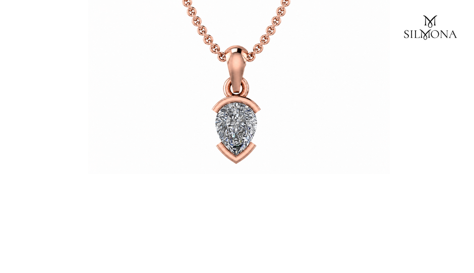 Pear Bezel Solitaire Pendant