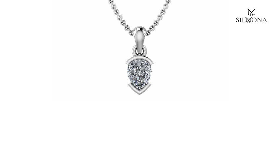 Pear Bezel Solitaire Pendant
