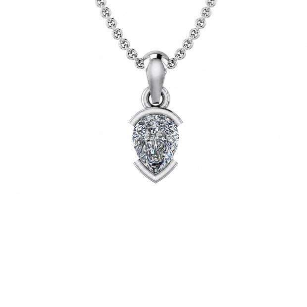 Pear Bezel Solitaire Pendant