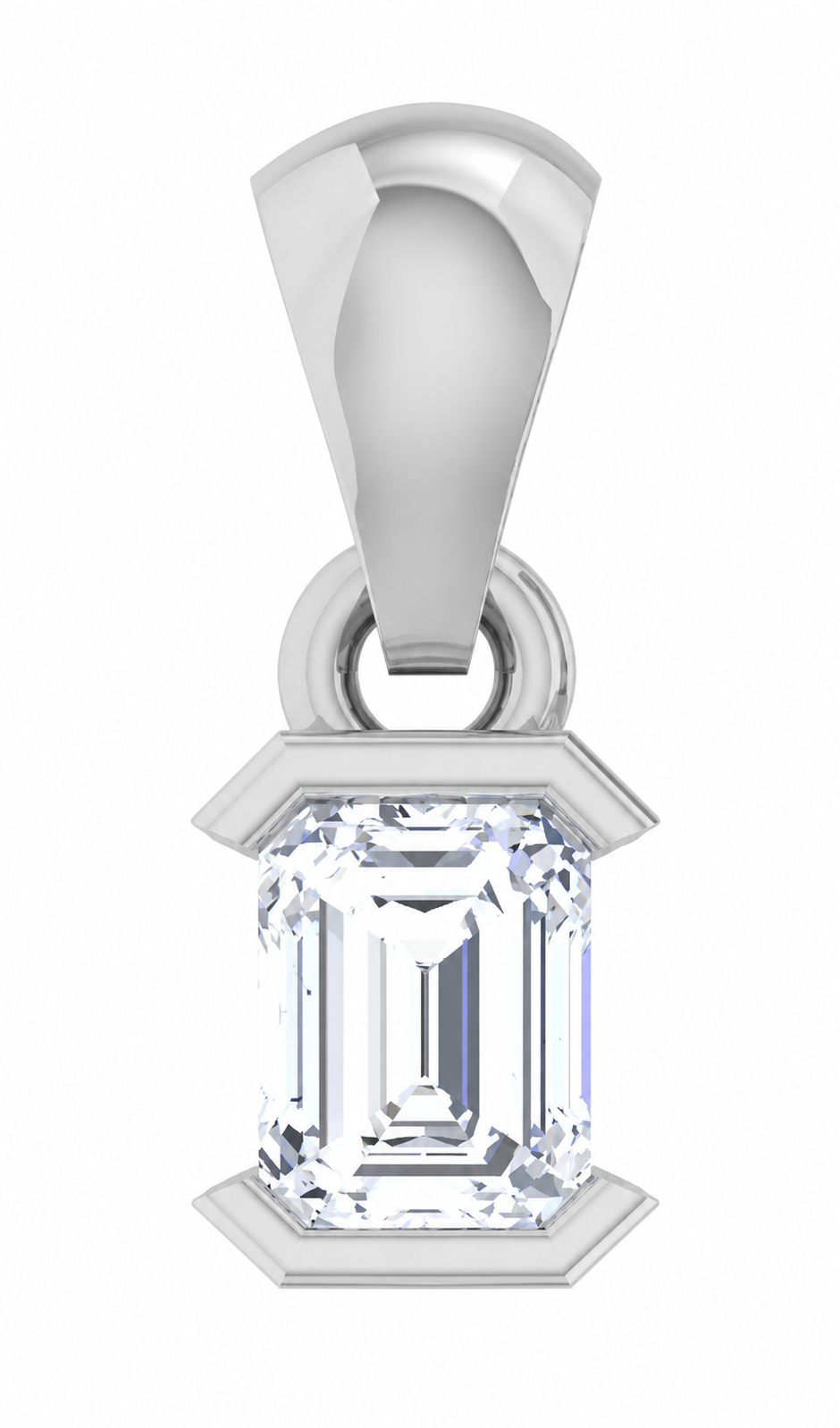 Solitaire Collection - Elara Emerald Moissanite Pendant