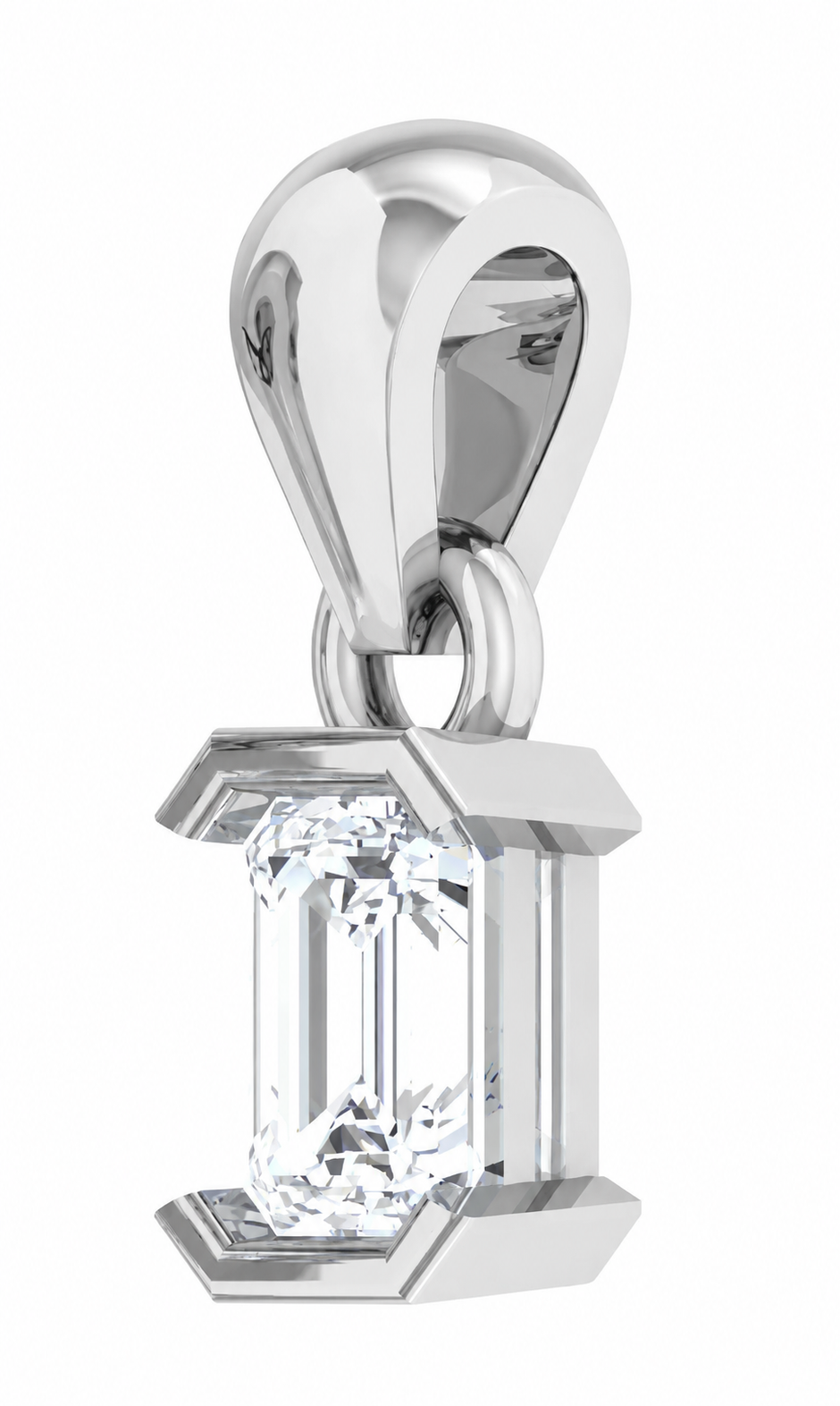 Solitaire Collection - Elara Emerald Moissanite Pendant
