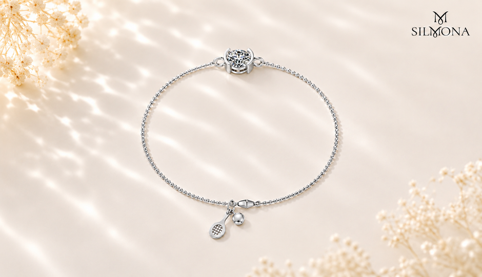 Halo Arc Diamond Bracelet