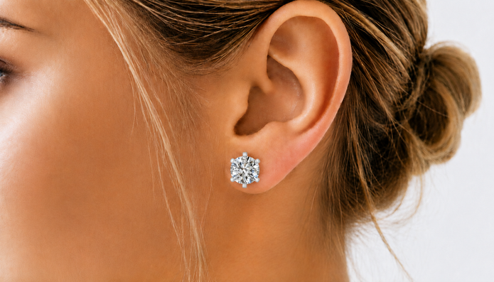 LUMINA ROUND BEZEL STUD EARRING (Copy)
