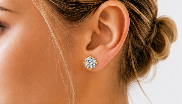 LUMINA ROUND BEZEL STUD EARRING (Copy)