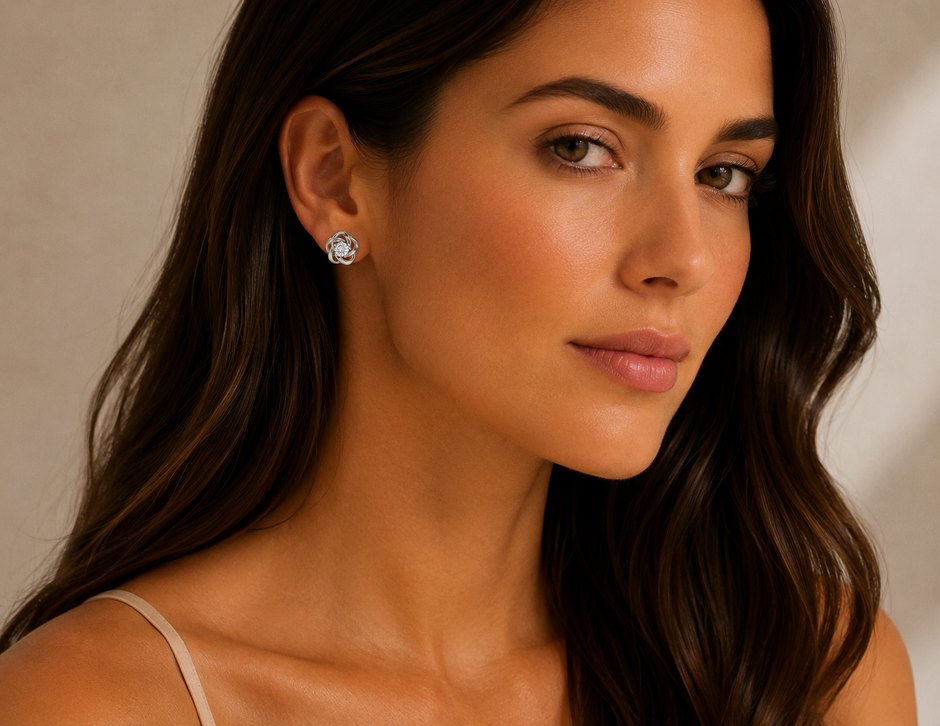 Vortex Bloom Moissanite Stud Earrings