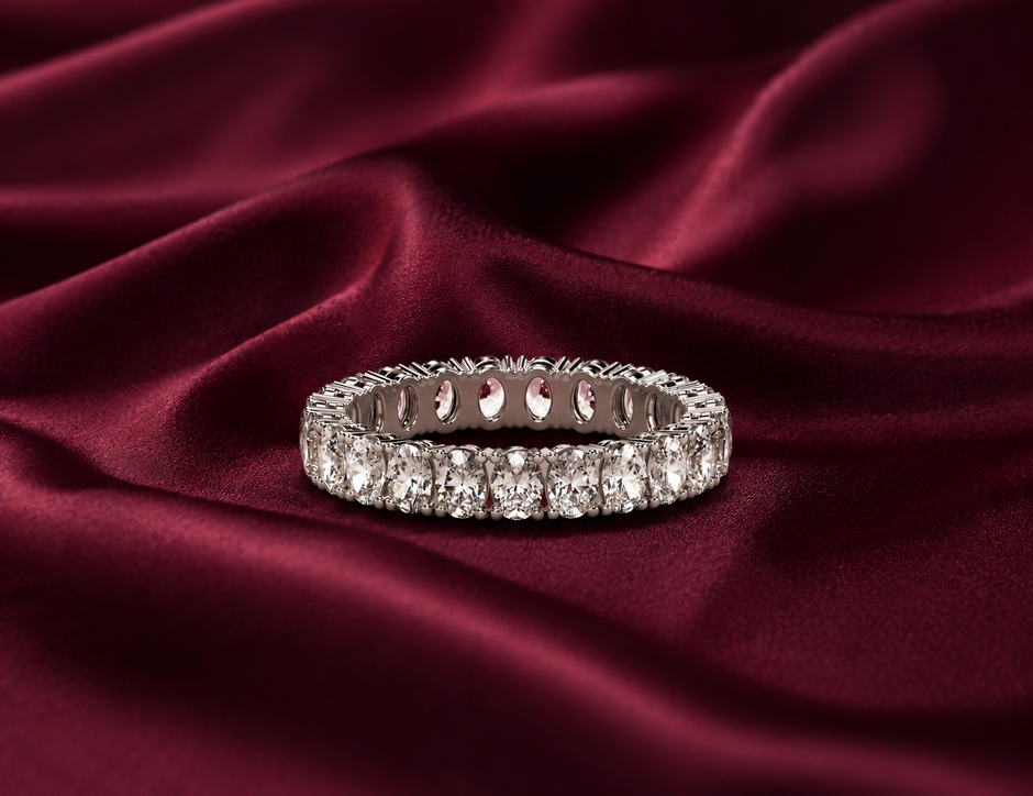 Eternelle Oval Moissanite Band Ring