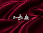 Trinity Aura Moissanite Stud Earrings