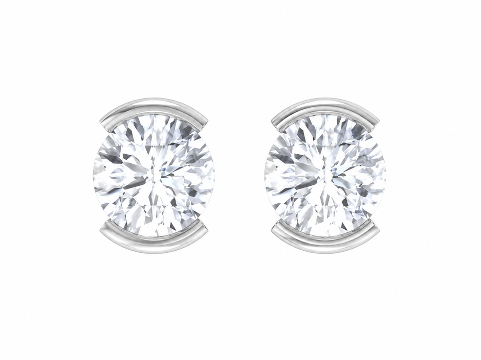 Eterna Oval Moissanite Stud Earrings