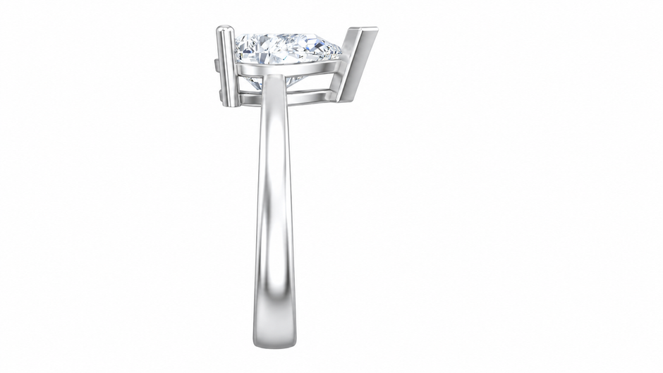 Amara Pear Moissanite Solitaire Ring