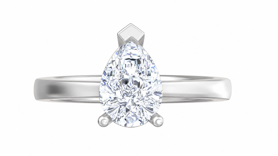 Amara Pear Moissanite Solitaire Ring