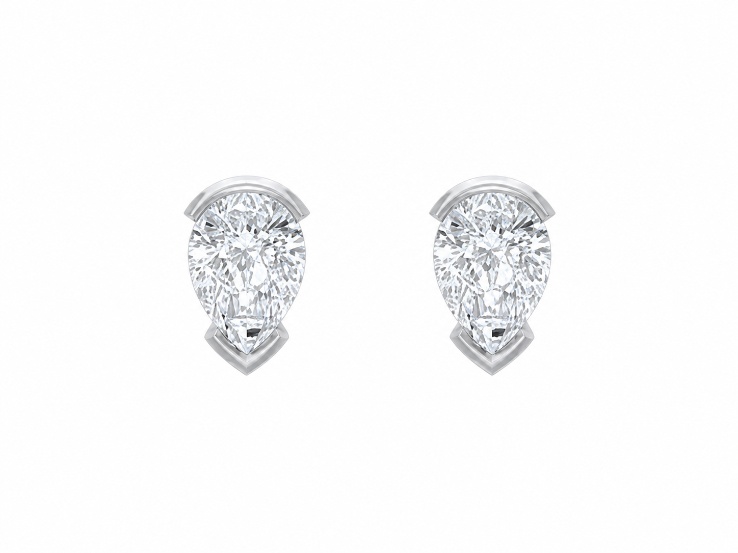 Seraphina Pear Moissanite Stud Earrings