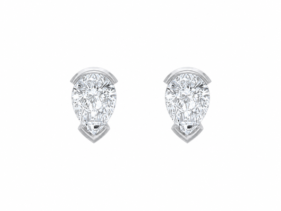 Seraphina Pear Moissanite Stud Earrings