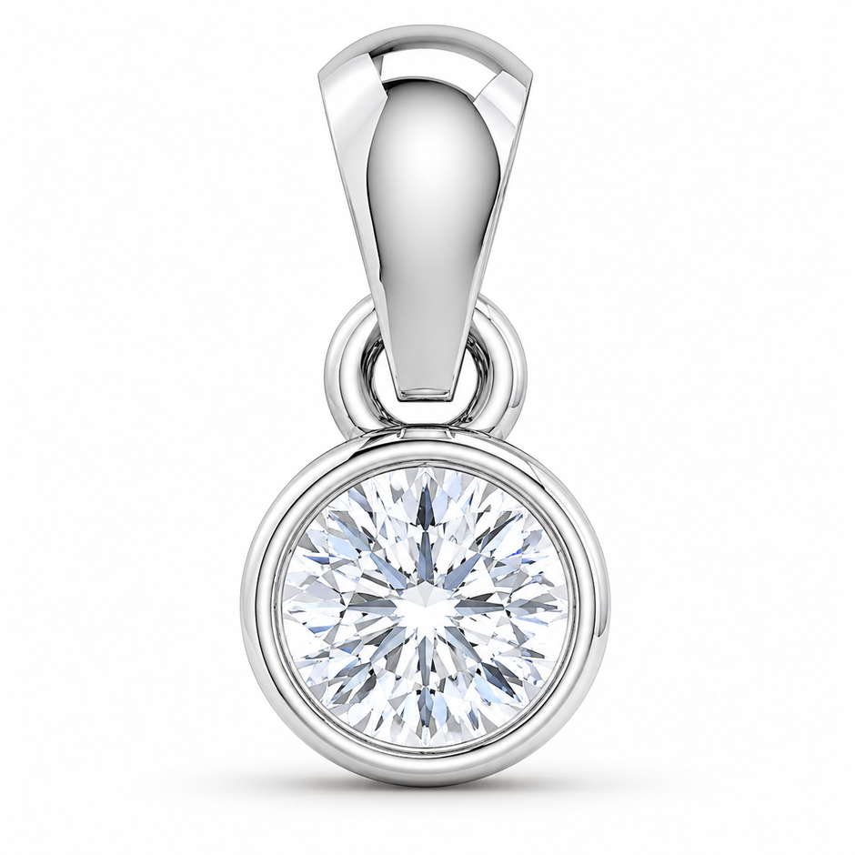 Solitaire Collection - Elysia Bezel Moissanite Pendant