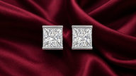 Celeste Radiant Moissanite Stud Earrings