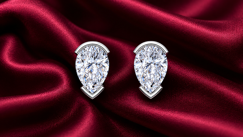 Seraphina Pear Moissanite Stud Earrings
