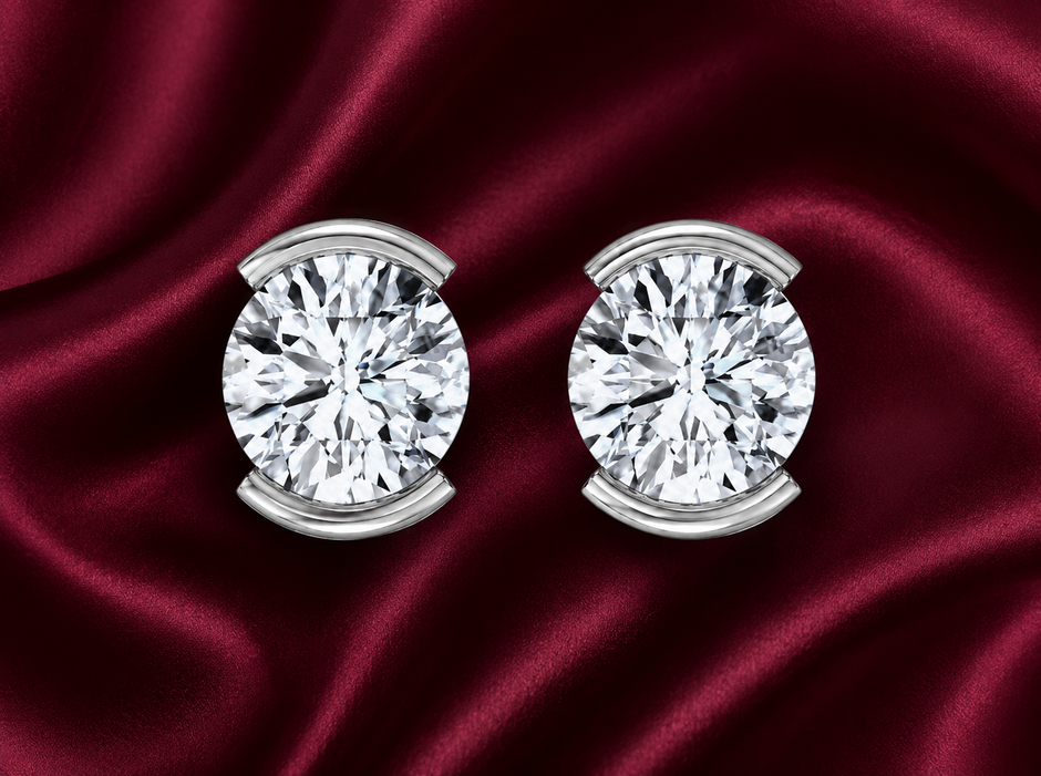 Eterna Oval Moissanite Stud Earrings