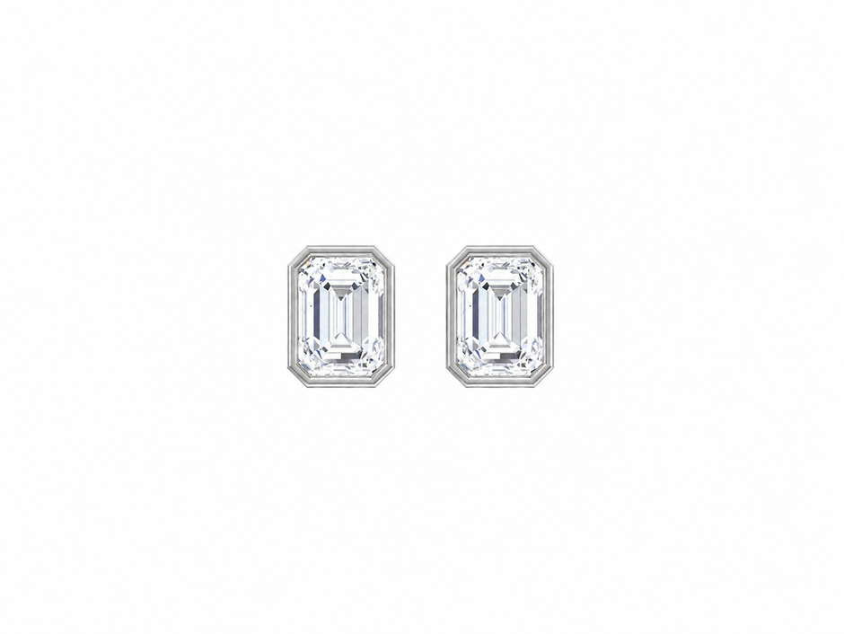 Imperial Emerald Moissanite Stud Earrings