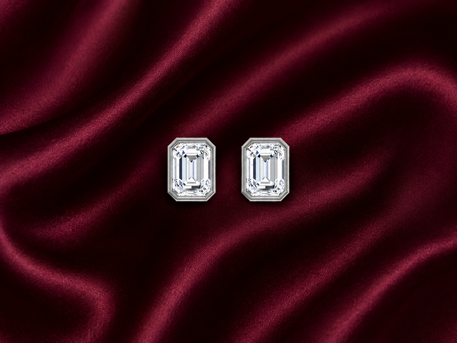 Imperial Emerald Moissanite Stud Earrings