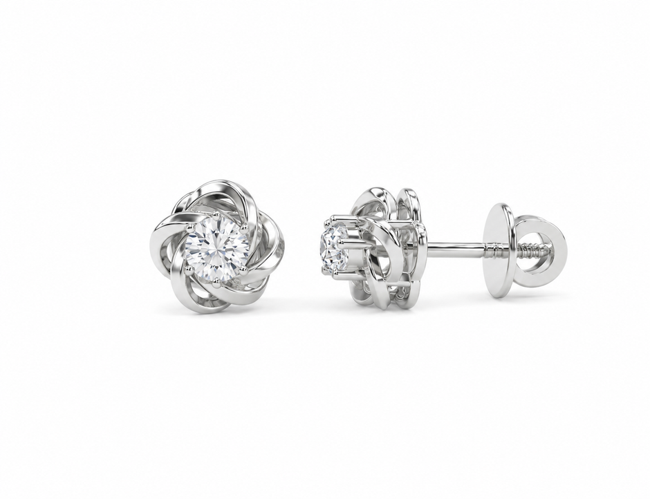 Vortex Bloom Moissanite Stud Earrings