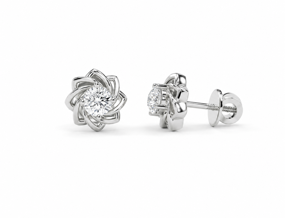 Aurora Bloom Moissanite Stud Earrings