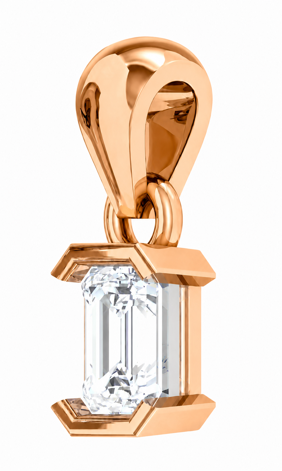 Solitaire Collection - Elara Emerald Moissanite Pendant