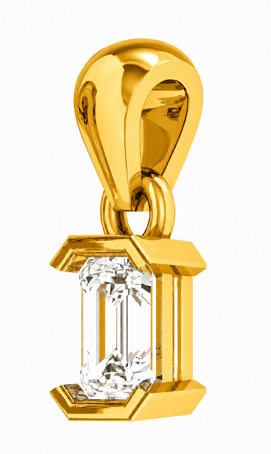 Solitaire Collection - Elara Emerald Moissanite Pendant